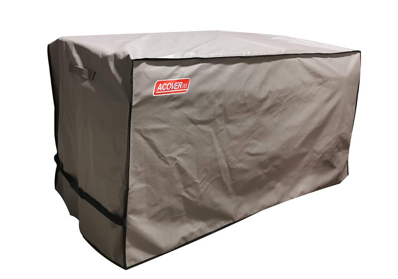 acoveritt L Storage Box cover with Straps and Handles, Waterproof Heavy Duty Outdoor Furniture Winter Cover for Keter, Suncast, Lifetime(Deck Box Cover, 52.7"(L) 26.7"(D) 26.7"(H) Brown - Image 2